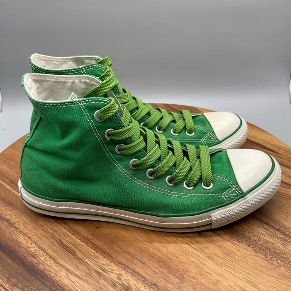 Converse Chuck Taylor All Star Shoes Mens 10 Green Hi Top Canvus Skate Casual - Picture 1 of 8